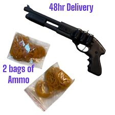 Pump Action Rubber Band Shot Gun 8 SHOT Fidget Toy Mini Metal Pistol  With bands