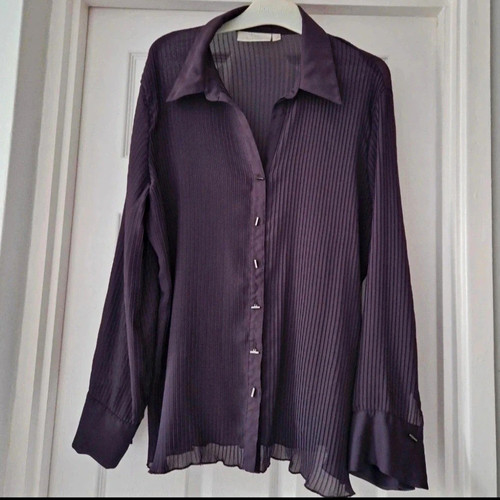 Ann harvey purple pleated - harvey,