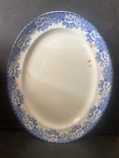  Antique Britannia Pottery " Peony" Serving Platter  Stoneware 11 x 14 inch