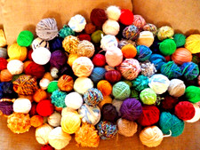 500g Job Lot Bag fancy Yarn Wool Balls Mixed Oddments Knitting Crochet Crafts
