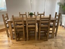 Farmhouse Style, Rustic Dining Table And 8 Chunky Chairs