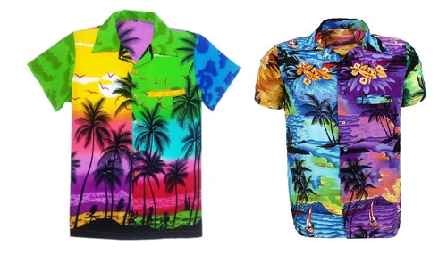 Mens hawaiian shirt stag beach - mens,