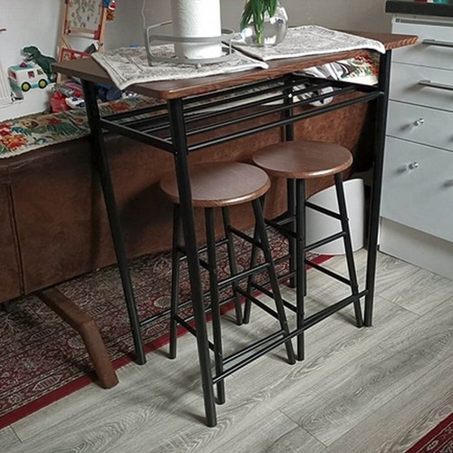 Breakfast bar table and stools - and,