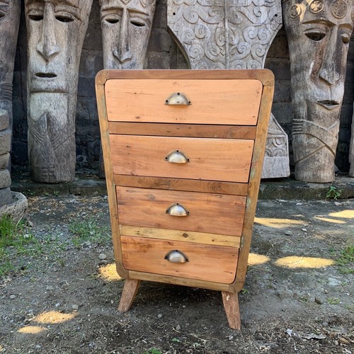 Recycled teak rounded chest - teak, of