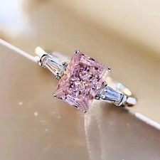 5Ct Radiant Cut Natural Pink