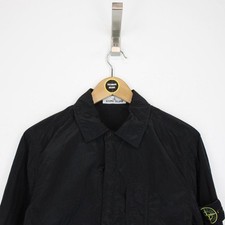 Stone Island SS 2018 Black Full Zip Nylon Metal Shimmer Overshirt Jacket