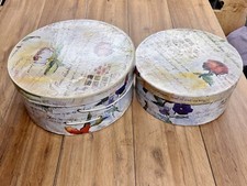 VINTAGE CARD LIDDED HAT BOXES