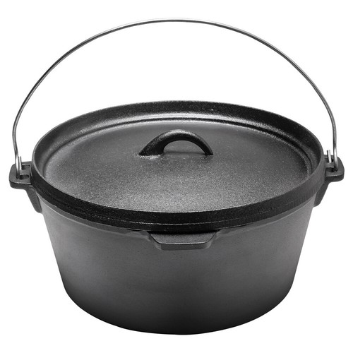 Large cast iron dutch - cast, camp