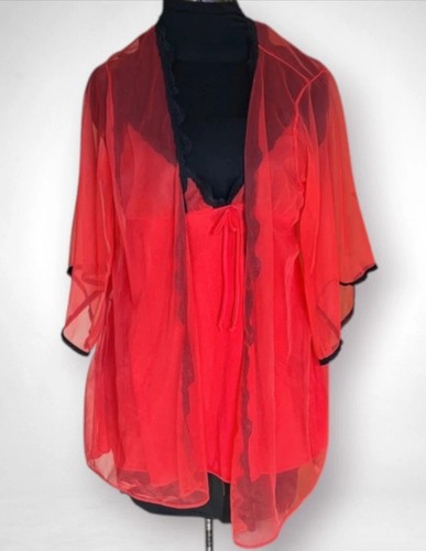 Vintage red sheer nylon - vintage,
