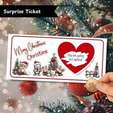 Christmas Surprise Reveal Ticket Scratch Card Spa Holiday Concert Personalised