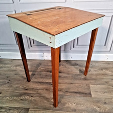 Vintage Writing Desk Sloped Top School Lift Lid Storage – Retro Children's Table