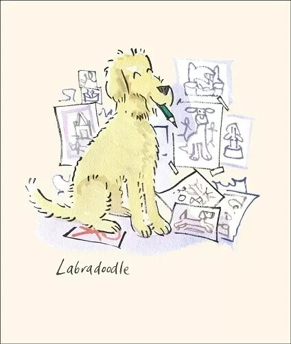 Funny dog card labradoodle - dog,