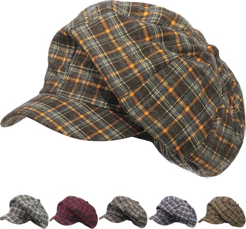 Initlove plaid newsboy cap - newsboy, for