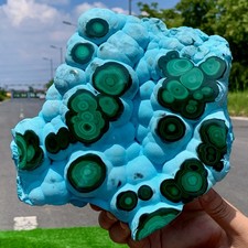 8.05LB Natural Chrysocolla/Malachite transparent cluster mineral sample/China