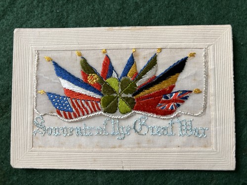 Ww1 silk postcard - ww1, postcard,