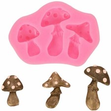 MUSHROOMS Silicone Mould Toadstools Fairy Garden Cupcakes Fondant Icing Resin