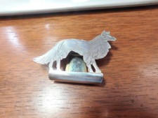 Sheffield Paye and Baker P&B Collie Dog Napkin Clip Money Holder Silver Plated