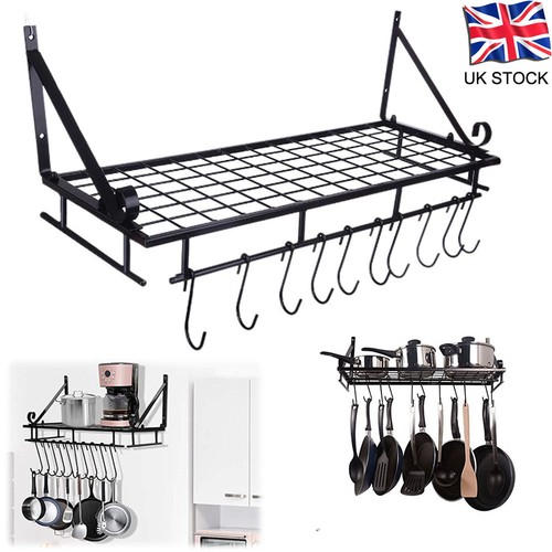 Wall mounted pot pan rack - wall,