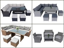Rattan Corner Sofa Set Table Garden Furniture Outdoor Patio Wicker Lounge Set