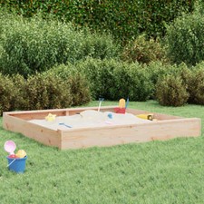 Sandbox with Seats Children's Outdoor Sandpit Square Solid Wood Pine vidaXL