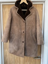 Vintage Womens Richard Draper UK 16 Real Sheepskin Coat Jacket Made In England