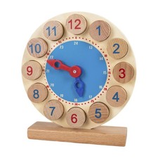 Analog Teaching Clock, Wood