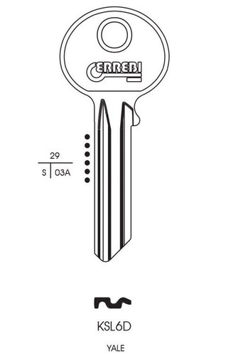 Yale cylinder key blank - blank, pin