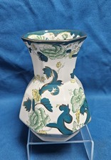 Masons Chartreuse Octagonal Vase - 6 1/2 inches  tall