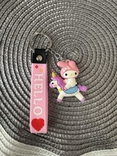 Pink Hello Kitty unicorn Keyring Keychain Key Fob Bag Charm Pendant PVC