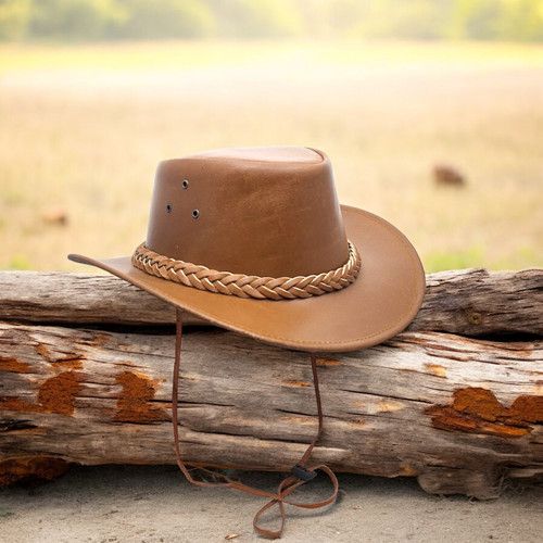 Mens cowboy bush hat tan - mens, black