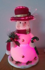 Vintage Avon Fibre Optic Snowman Christmas. Decoration Lights and Sounds. VGC