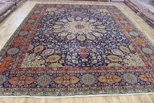ANTIQUE HANDMADE PERSIAN ORIENTA BLUE CARPET LARGE WOOL RUG 390 X 300 CM