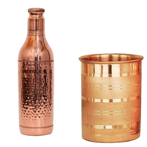 Pure copper water bottle - copper, for