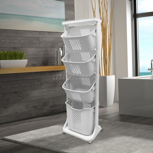 4tier white laundry basket - white,