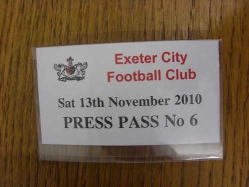 2010 ticket exeter - ticket:, city