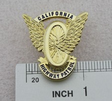  California State Police Gold Badge Highway Patrol Motorcycle Wings CHP Mini PIN