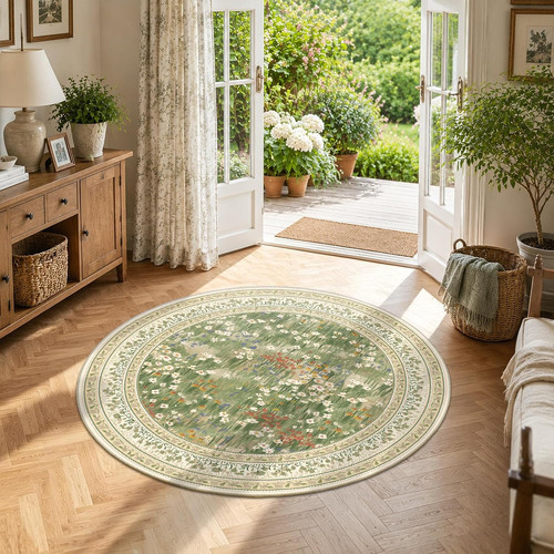 Round floral vintage - round, boho