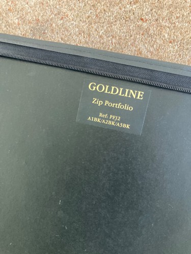 Goldline zip portfolio - goldline, black