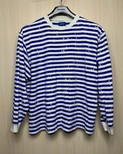 Beams Splash Border Thick Cotton Striped T-Shirt Long Sleeve Size M
