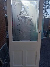 Deep Cut Etched Glass Antique
