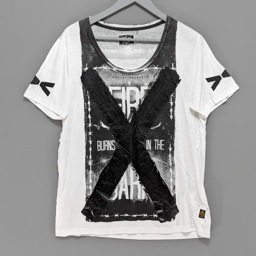 Replay white graphic shirt - white,