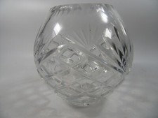 Vintage  Crystal Cut Glass Rose Vase Bowl . 6.5" HIGH .