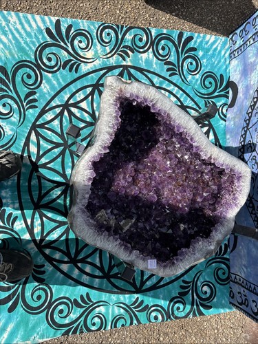 Amethyst geode end table - geode,