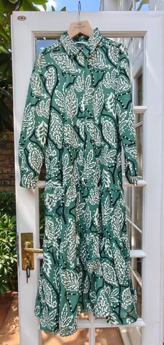 Zara green white leaf - white, floral