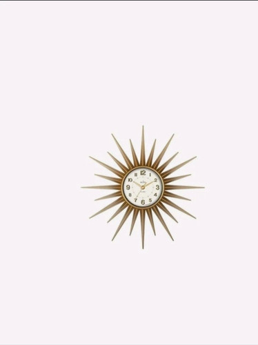 Gold starburst wall clock 43cm - gold,