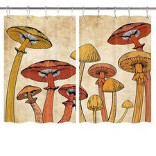 Mushroom Boho Curtains 2 Panel