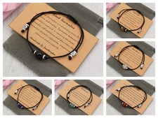 GEMSTONE BRACELETS 8MM Handmade Adjustable Crystal Healing Chakra Pouch & Card.