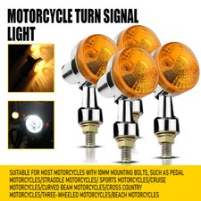 4x Chrome Motorcycle Bullet NEW Turn Signal Light Amber Brake Blinker For Honda