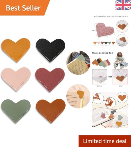 Vibrant 6pcs leather heart - 6pcs,