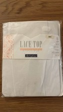 Aristoc Lace Top White Stockings 15 Denier One Size Vintage Nylon New Sealed